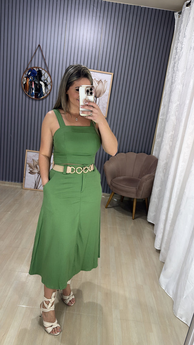 Conjunto Saia Midi Linho