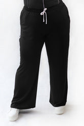 Calça Pantalona De Malha Com Elastico Na Cintura