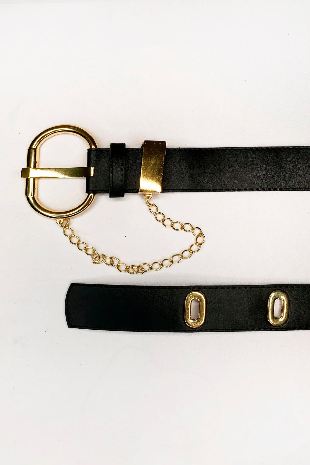 Cinto de Couro Sintético com Correntes - Londres