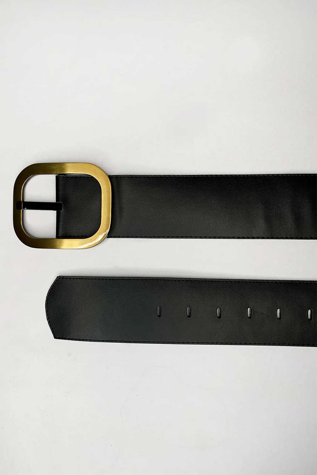 Cinto Largo com Fivela Envelhecida