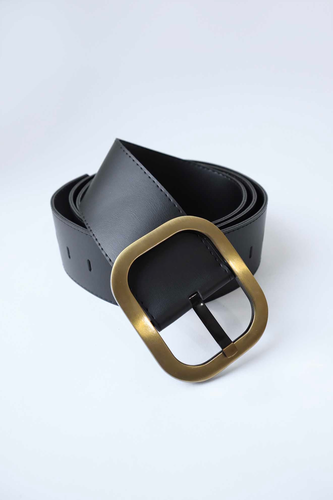 Cinto Largo com Fivela Envelhecida