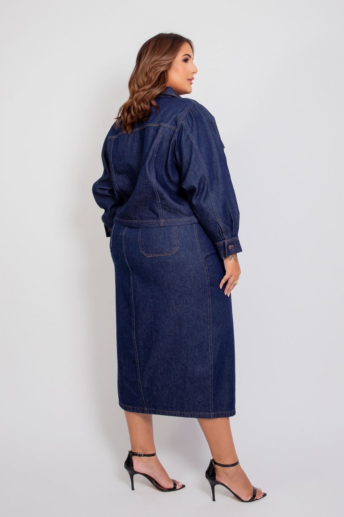 Jaqueta Jeans Azul Escuro